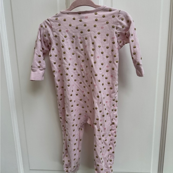 Gerber 3-6M Girls Pink Polka Dot Long Sleeve Footie Pajamas - Picture 6 of 6
